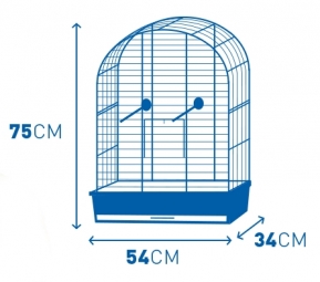 Kooi eliza grijs/zwart (54x34x75cm)